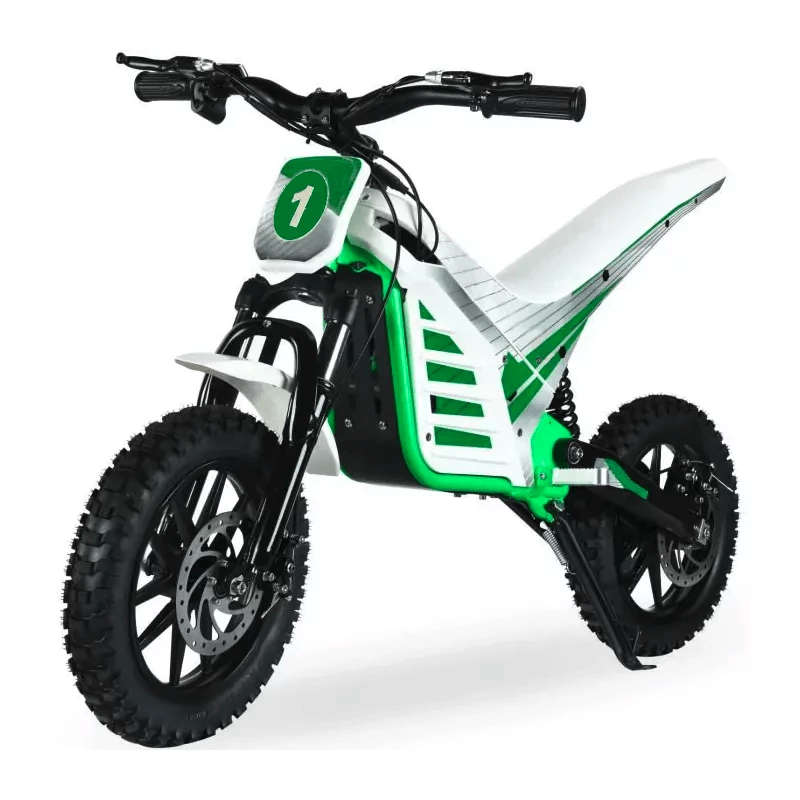 Moto électrique trial noir/vert