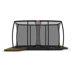 Trampoline enterré Ultim Champion FlatGround 500 + Filet de sécurité Deluxe XL - BERG