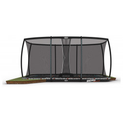 Trampoline enterré Ultim Pro Bouncer FlatGround 500 + Filet de sécurité Deluxe XL - BERG