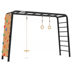 Portique Large TL Playbase + Siège disque, anneaux et mur d'escalade - BERG