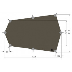 Toile Tarp Wing 2LT en polyamide/silicone - 315 x 215 cm - TATONKA