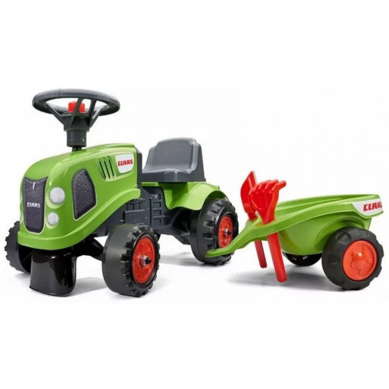 Porteur tracteur Claas avec remorque, pelle et râteau - FALK -  Loisir-Plein-Air