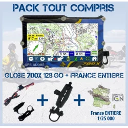 Pack GPS 700X 128 GB + Carte France IGN 1:25000 - GLOBE