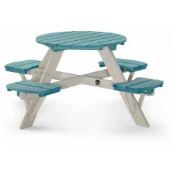 Table de pique-nique en bois bleu - PLUM