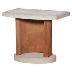 Table d'appoint pour Barbecues/Cheminées Terracotta & Blanc