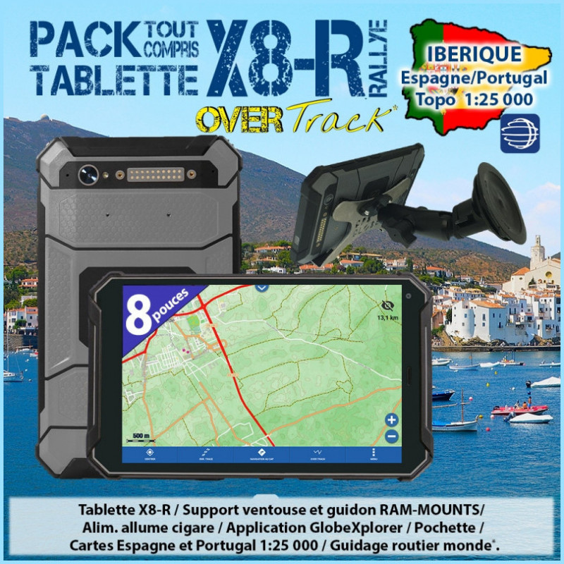 Pack Navigation Tablette Globexplorer 7 pouces Android antichocs et étanche