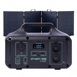Pack Station d'énergie portative IZYWATT 1200 + Panneau solaire 200W - ORIUM