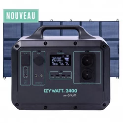 Pack station d'énergie IZYWATT 2400 + Panneau solaire 400W - ORIUM