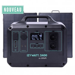 Pack station d'énergie portative IZYWATT 2400 + 2 Panneaux solaires 315W (630W) - ORIUM