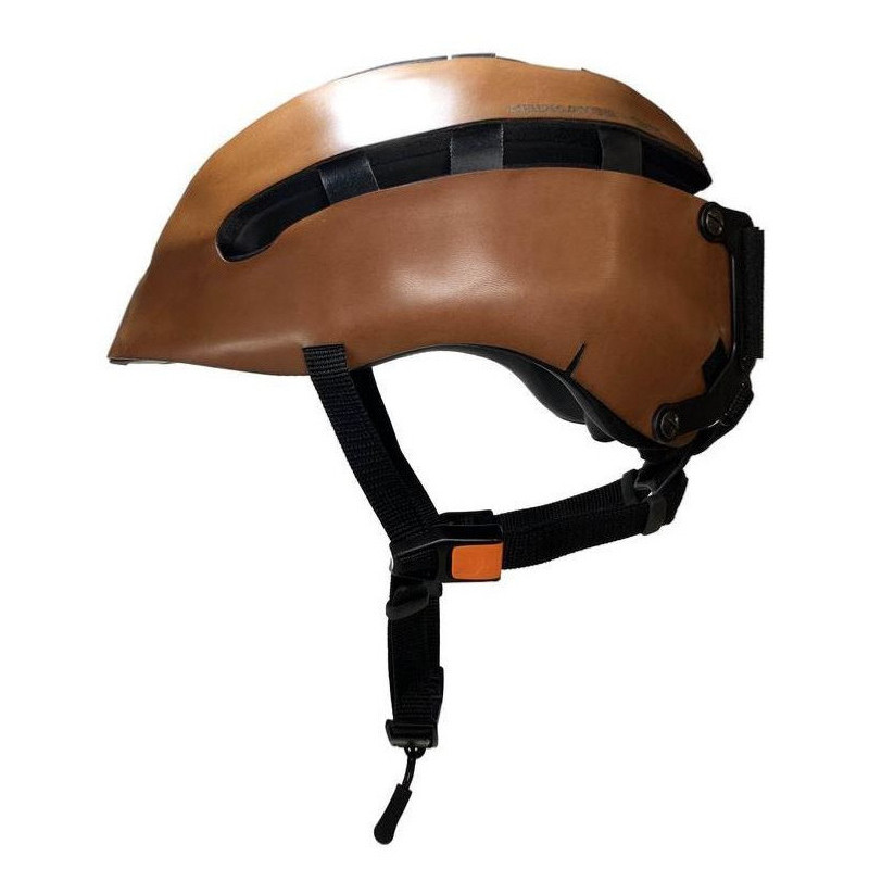casque vélo cuir marron havane hedkayse