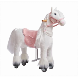 Cheval à roulettes inline Ponnie Tiara S avec selle rose