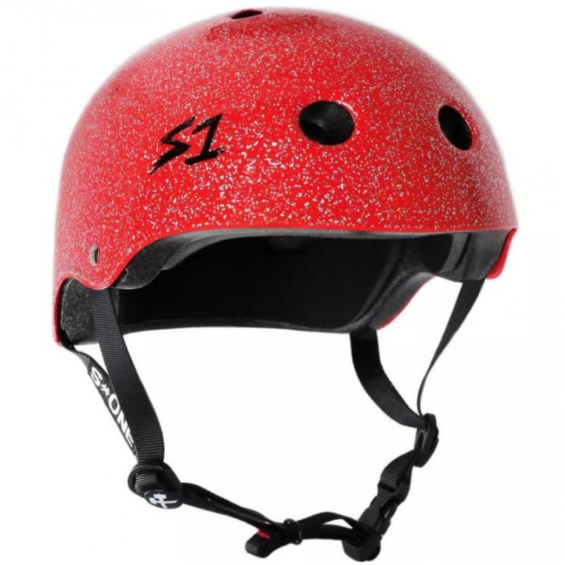 casque helmet lifer red glitter