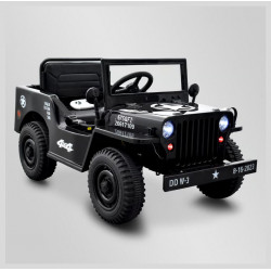 Voiture enfant électrique Jeep Willys 1 place Noir - APOLLO