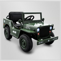 Voiture enfant électrique Jeep Willys 1 place Vert - APOLLO