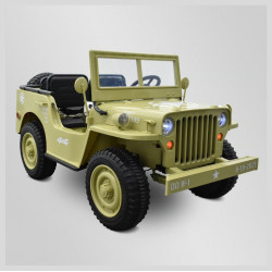 Voiture électrique enfant Jeep Willys 3 places 24V Sable - APOLLO