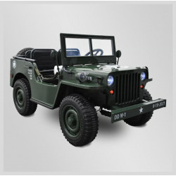 Voiture électrique enfant Jeep Willys 3 places 24V Vert - APOLLO