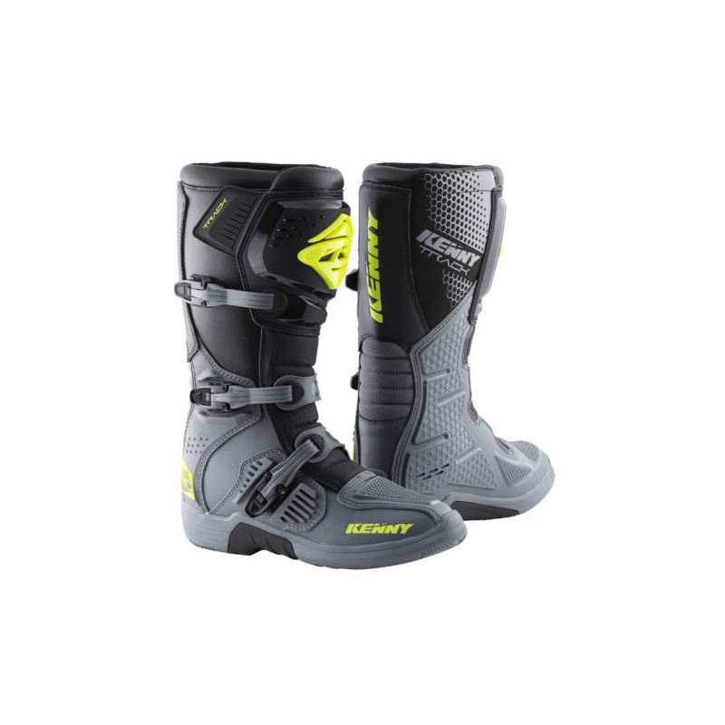 bottes track grey neon yellow