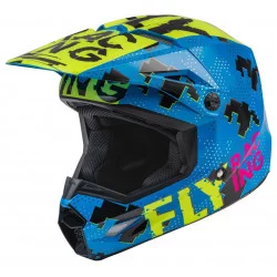 Casque enfant Kinetic Scan Bleu/Jaune/Rose - FLY