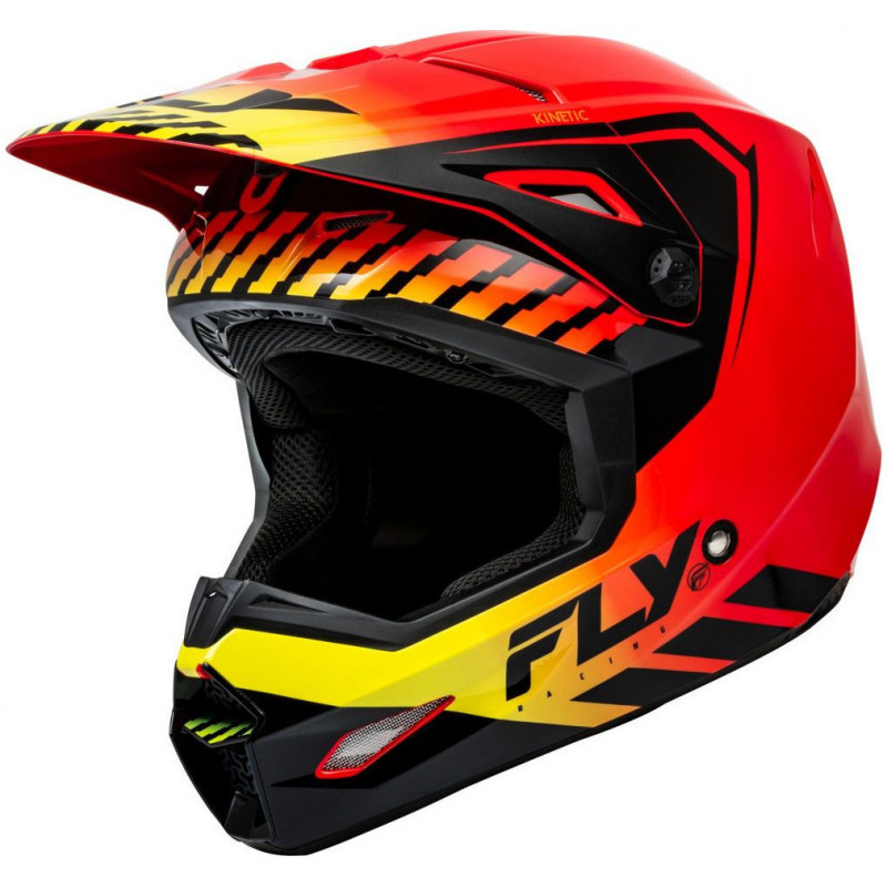 casque kinetic menace rouge noir jaune