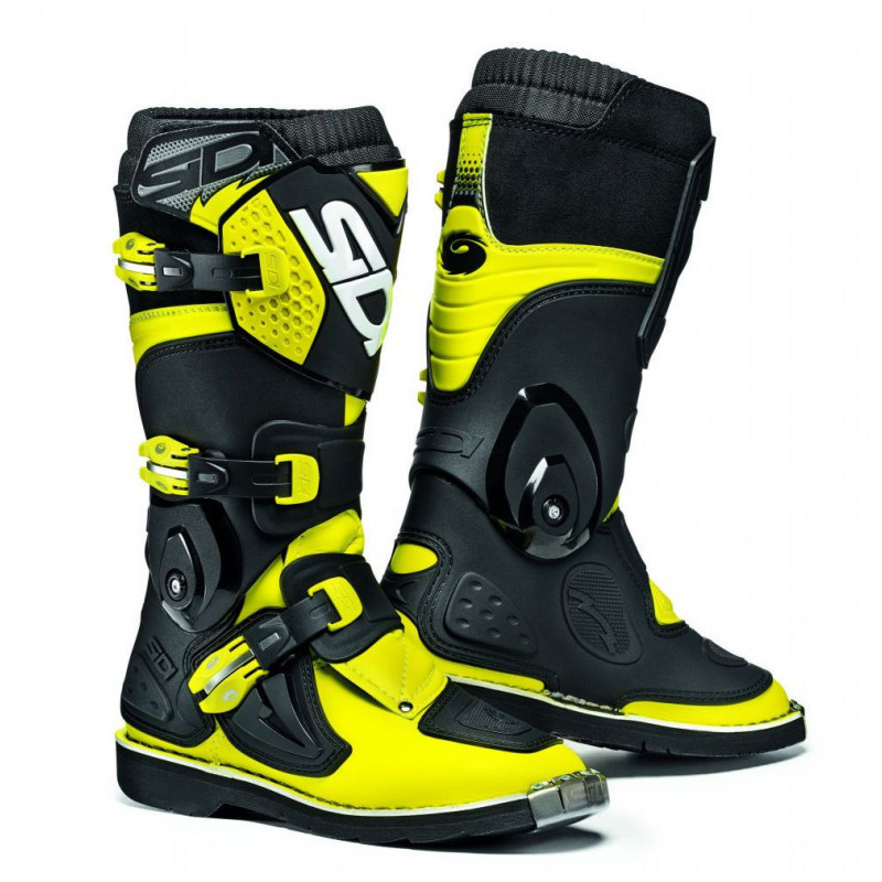 bottes enfant flame junior jaune fluo noir