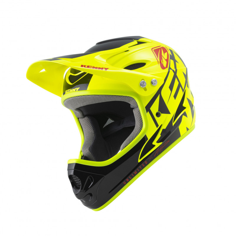 casque down hill graphic neon yellow