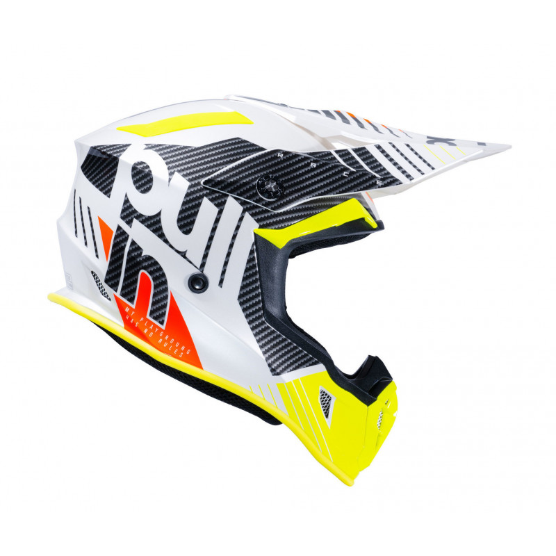 casque race white neon yellow