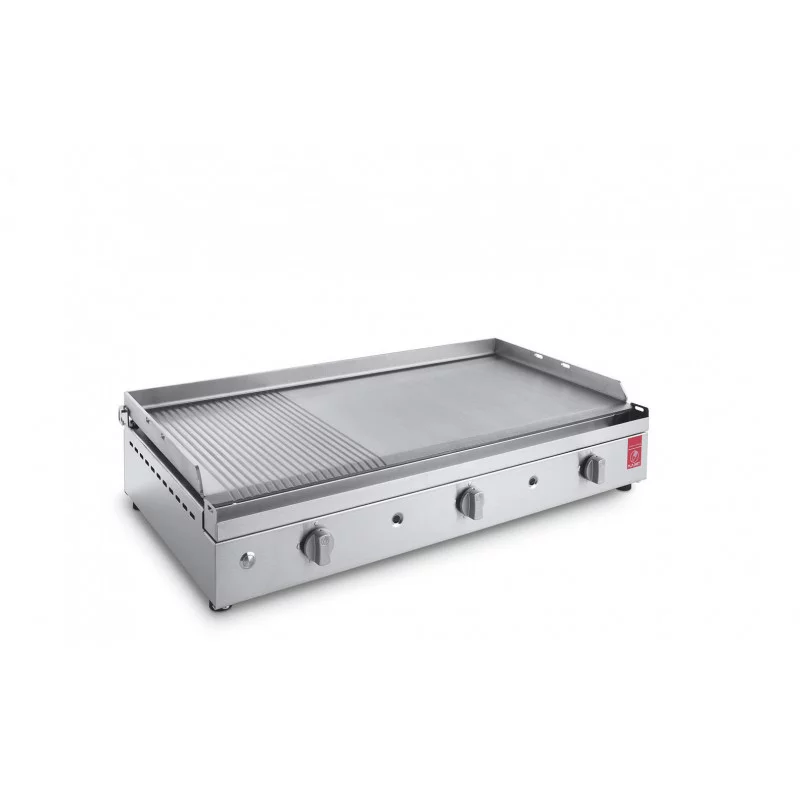 plancha inox chef 80 lisse et rainurée