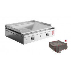 Plancha Inox Chef 55 Lisse et Rainurée + Housse de protection - PLANET