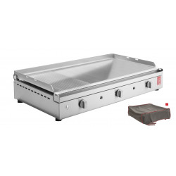 Plancha Inox Chef 80 Lisse et Rainurée + Housse de protection - PLANET