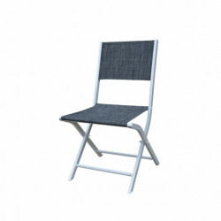 Lot de 2 chaises pliantes Modulo Blanc et Gris chiné - WILSA