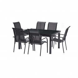 Ensemble Black Edition Table 6 places + 6 Fauteuils - WILSA