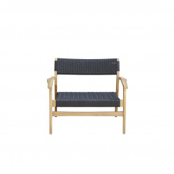 Fauteuil Manille en Teck et Cordage Noir - WILSA