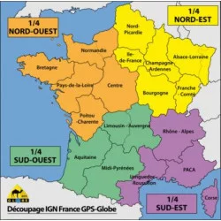 TOPO IGN Globe - 1/4 de France 1/25 000 NORD OUEST