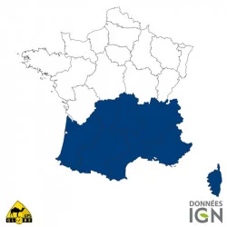 TOPO IGN Globe - 1/2 de France 1/25 000 Sud