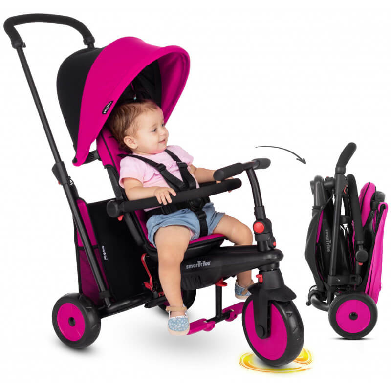 Tricycle evolutif pliable 6 en 1 str3 rouge, jeux exterieurs et sports