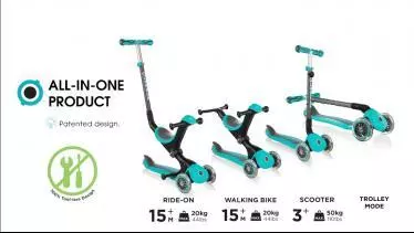 Globber - GO•UP COMFORT - Trottinette évolutive à 3 roues avec siège pour  les enfants âgés de 15m+ à 6 ans +